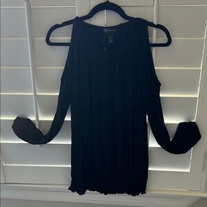 INC International Concepts Black Cold Shoulder Top